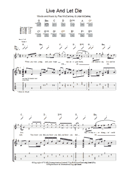 page one of Live And Let Die (Guitar Tab)