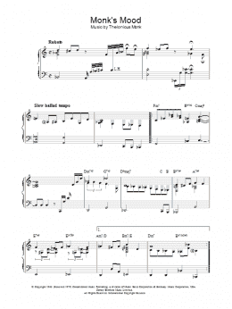 page one of Monk's Mood (Piano Solo)