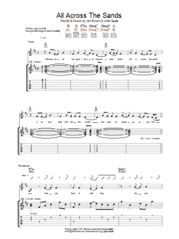 page one of All Across The Sands (Guitar Tab)
