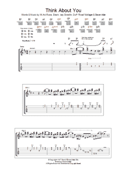 page one of Think About You (Guitar Tab)