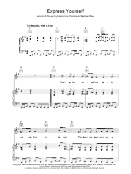 page one of Express Yourself (Piano, Vocal & Guitar Chords)
