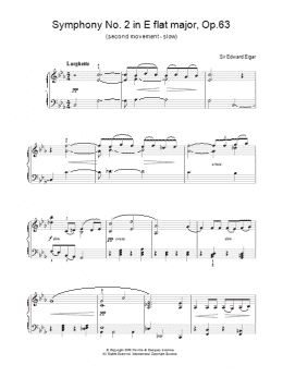 page one of Symphony No.2 In E Flat Major, Op.63 (second movement - slow) (Piano, Vocal & Guitar Chords)
