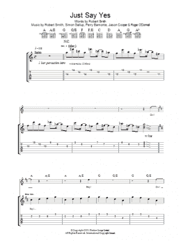 page one of Just Say Yes (Guitar Tab)