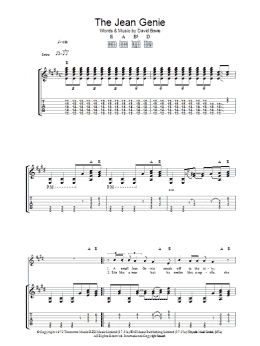 page one of The Jean Genie (Guitar Tab)