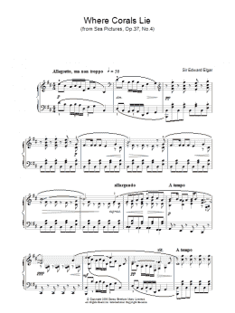 page one of Where Corals Lie (from Sea Pictures, Op.37, No.4) (Piano Solo)