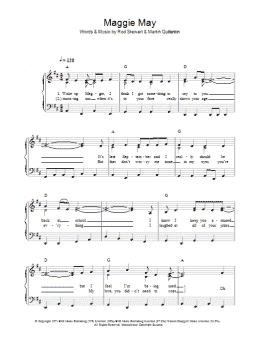 page one of Maggie May (Piano, Vocal & Guitar Chords)