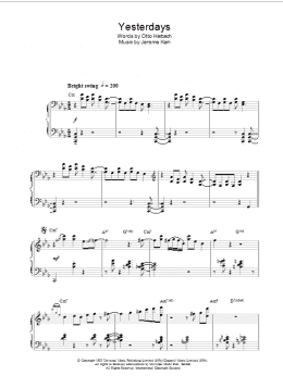 page one of Yesterdays (Piano Solo)