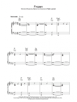 page one of Frozen (Piano, Vocal & Guitar Chords)