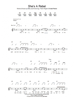 page one of She's A Rebel (Guitar Tab)