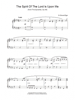 page one of The Spirit Of The Lord Is Upon Me (from The Apostles, Op.49) (Piano, Vocal & Guitar Chords)