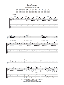 page one of Sunflower (Guitar Tab)