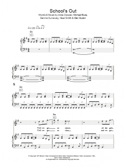 page one of School's Out (Piano, Vocal & Guitar Chords)