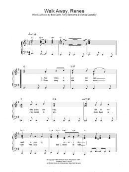 page one of Walk Away, Renee (Piano, Vocal & Guitar Chords)