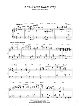 page one of In Your Own Sweet Way (Piano Solo)