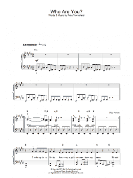 page one of Who Are You? (Piano, Vocal & Guitar Chords)