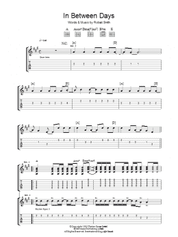 page one of In Between Days (Guitar Tab)