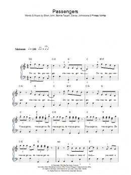 page one of Passengers (Piano, Vocal & Guitar Chords)