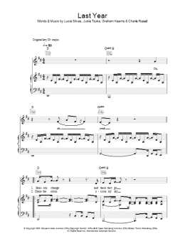 page one of Last Year (Piano, Vocal & Guitar Chords)