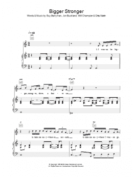 page one of Bigger Stronger (Piano, Vocal & Guitar Chords)