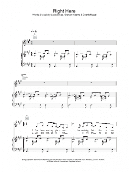 page one of Right Here (Piano, Vocal & Guitar Chords)