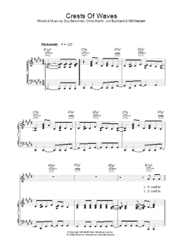 page one of Crests Of Waves (Piano, Vocal & Guitar Chords)