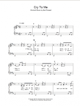 page one of Cry To Me (Easy Piano)