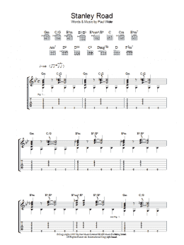 page one of Stanley Road (Guitar Tab)