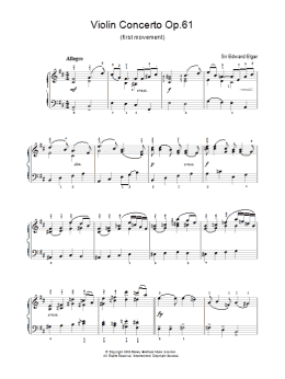 page one of Violin Concerto Op.61 (first movement) (Piano, Vocal & Guitar Chords)