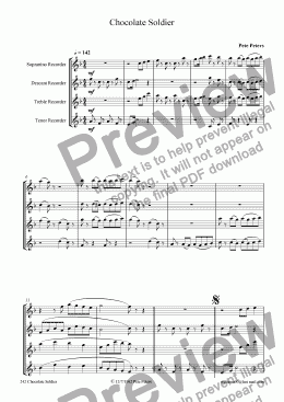 page one of Chocolate Soldier [Flute or Rec. 4tet]