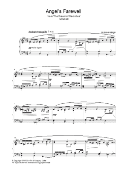 page one of Angel's Farewell From The Dream Of Gerontius Op.38 (Piano Solo)