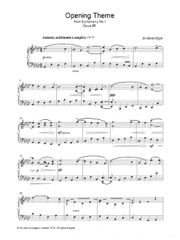 page one of Opening Theme from Symphony No.1, Op.55 (Piano Solo)