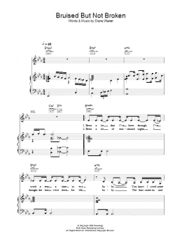 page one of Bruised But Not Broken (Piano, Vocal & Guitar Chords)