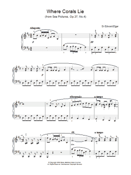 page one of Where Corals Lie (from Sea Pictures, Op.37, No.4) (Piano Solo)