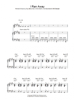 page one of I Ran Away (Piano, Vocal & Guitar Chords)