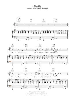 page one of Barfly (Piano, Vocal & Guitar Chords)