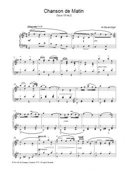 page one of Chanson De Matin Opus 15, No. 2 (Piano Solo)