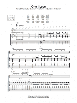 page one of One I Love (Guitar Tab)