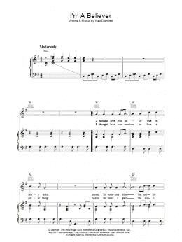 page one of I'm A Believer (Piano, Vocal & Guitar Chords (Right-Hand Melody))