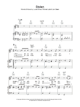 page one of Stolen (Piano, Vocal & Guitar Chords)