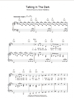 page one of Talking In The Dark (Piano, Vocal & Guitar Chords)