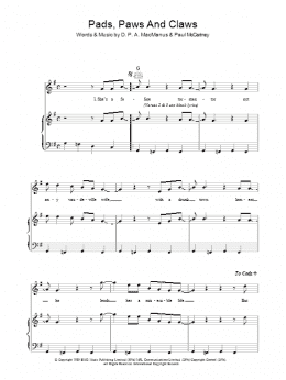 page one of Pads, Paws And Claws (Piano, Vocal & Guitar Chords)