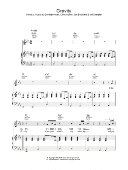 page one of Gravity (Piano, Vocal & Guitar Chords)