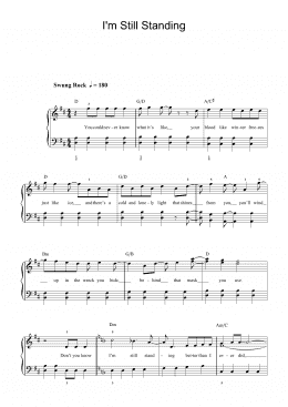 page one of I'm Still Standing (Beginner Piano (Abridged))