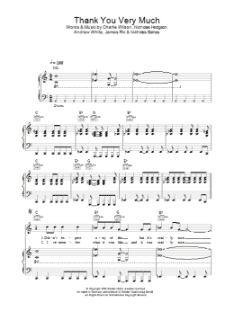 page one of Thank You Very Much (Piano, Vocal & Guitar Chords)
