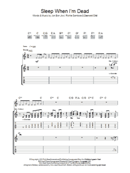 page one of I'll Sleep When I'm Dead (Guitar Tab)