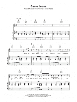 page one of Same Jeans (Piano, Vocal & Guitar Chords)