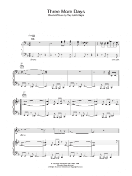 page one of Three More Days (Piano, Vocal & Guitar Chords)