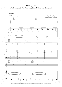 page one of Setting Sun (Piano, Vocal & Guitar Chords)