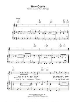 page one of How Come (Piano, Vocal & Guitar Chords)