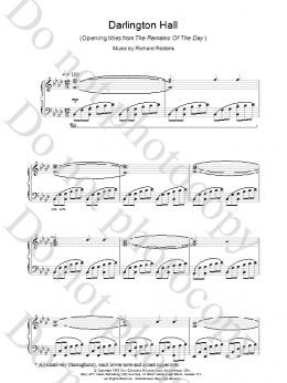 page one of Darlington Hall (Opening Titles from The Remains Of The Day) (Piano Solo)